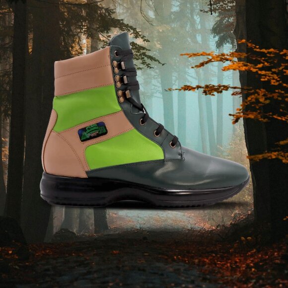 SUBDUED JUNGLE Hi-Top Walking Sneaker By Clifton Cason (US)  Made in Italy main image 8